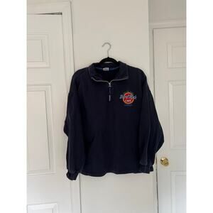 Vintage Hard Rock Cafe London Navy Blue Quarter Zip Save The Planet